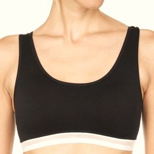 TKO black & white mesh-detail sports bra